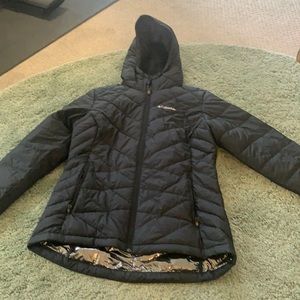 Black puffer coat